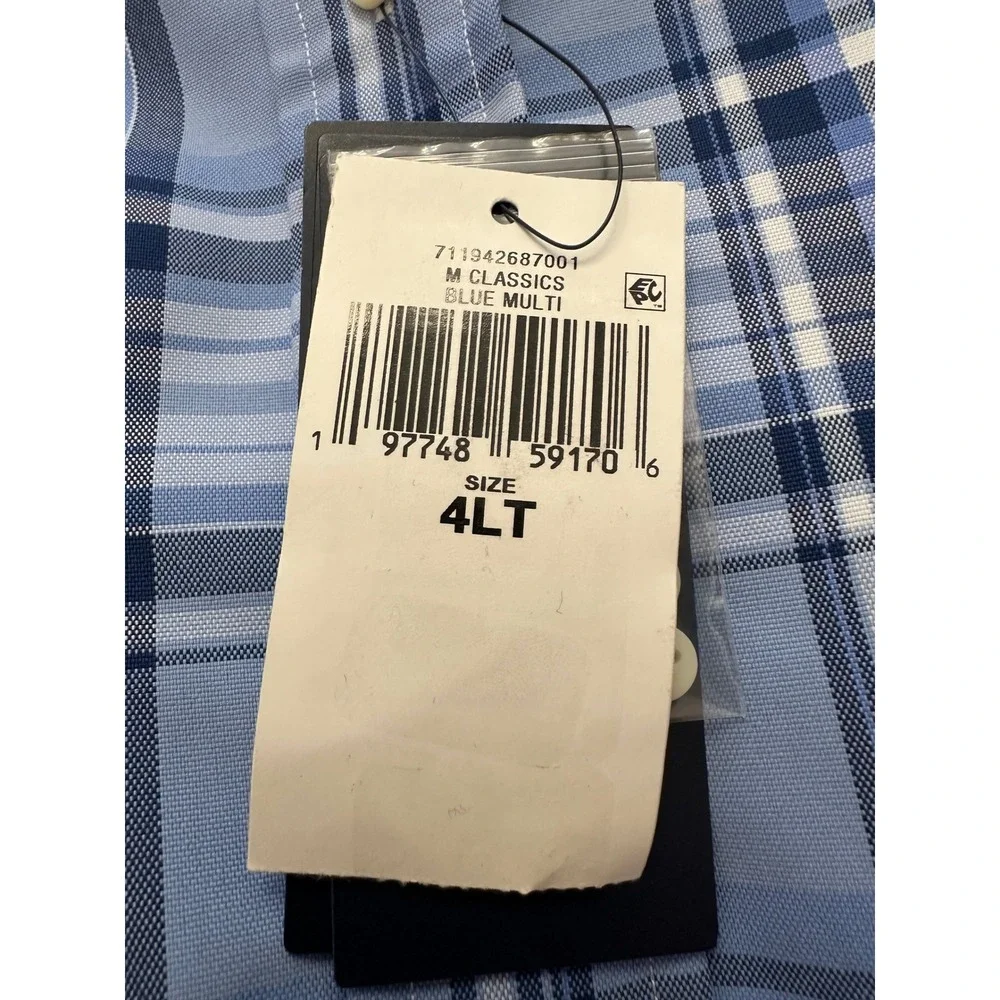 NWT $138 Polo Ralph Lauren 4XLT Pony Plaid‎ Performance Button Down Shirt Tall